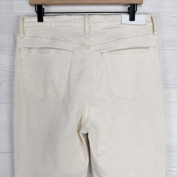 RE/DONE High Rise Stove Pipe Jeans Size 31 Vintage White Comfort Stretch Raw Hem - Picture 6 of 16